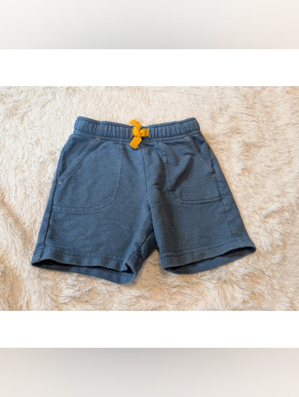 Cat & Jack Blue Knit Pull On Shorts with Yellow Drawstring Size 2T